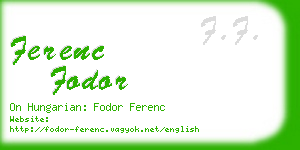 ferenc fodor business card